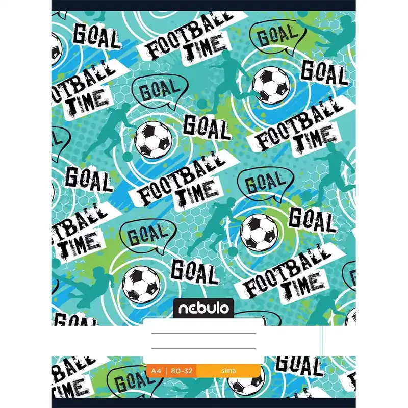 Akció Nebulo Tűzött sima Football time feliratos füzet 80-32 A/4