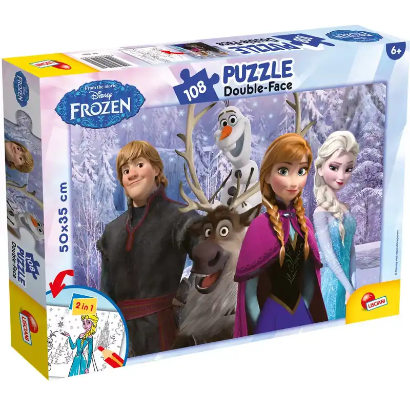 Jégvarázs – A barátság ereje 2 az 1-ben 108db-os puzzle és színező 50x35cm - Lisciani Biztonságos vásárlás