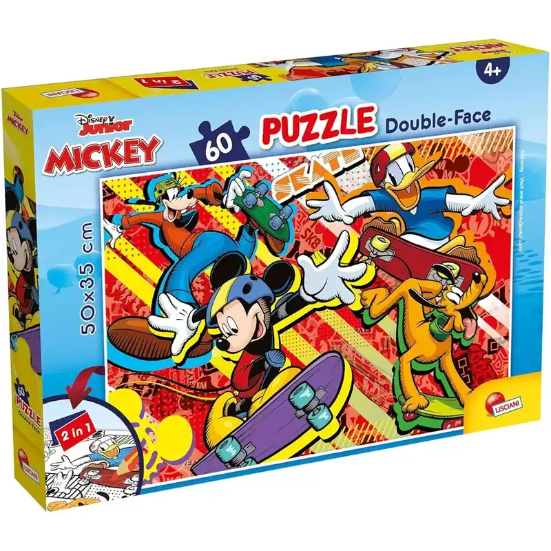 Mickey egér 2 az 1-ben 60db-os puzzle és színező 50x35cm - Lisciani Bestseller
