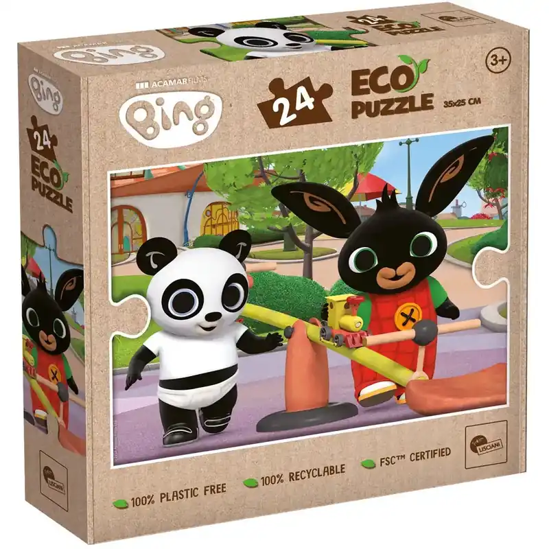 Bestseller Bing és Pandó a játszótéren 24db-os Eco mini puzzle 35x25cm - Lisciani