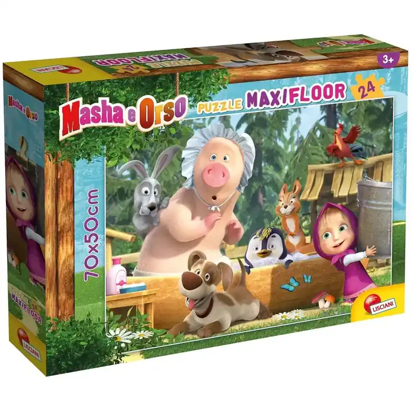 Mása és a medve fürdőzés 24db-os maxi padló puzzle 70x50cm - Lisciani Legnépszerűbb