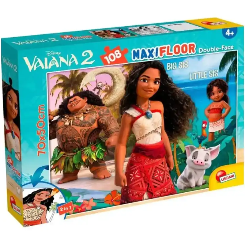 Vedd meg online Vaiana 2 2 az 1-ben 108db-os puzzle és színező 70x50cm - Lisciani