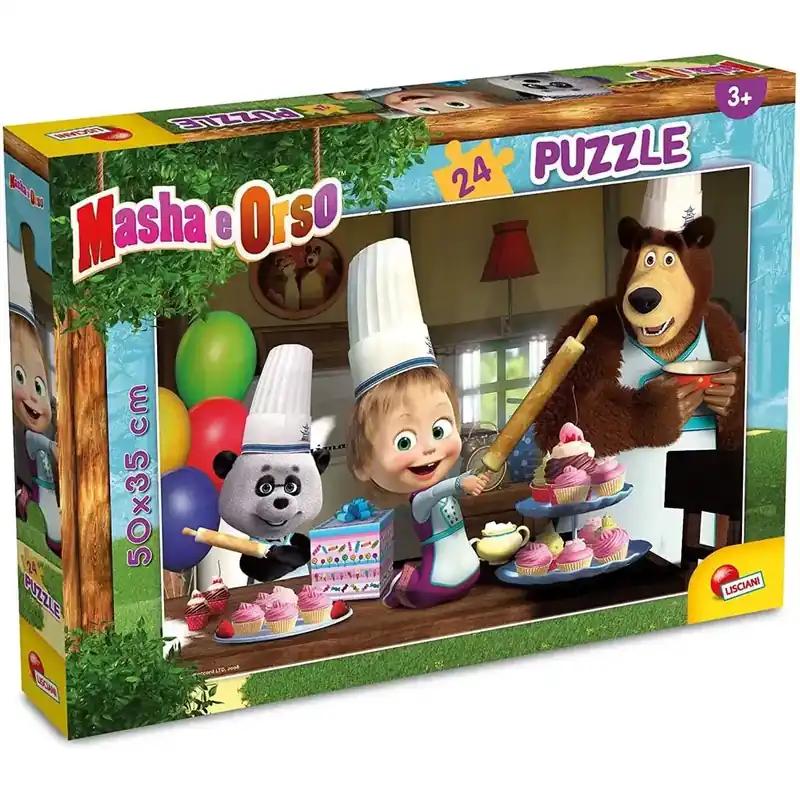 Mása és a medve muffin sütés 24db-os puzzle 50x35cm - Lisciani Azonnali szállítás