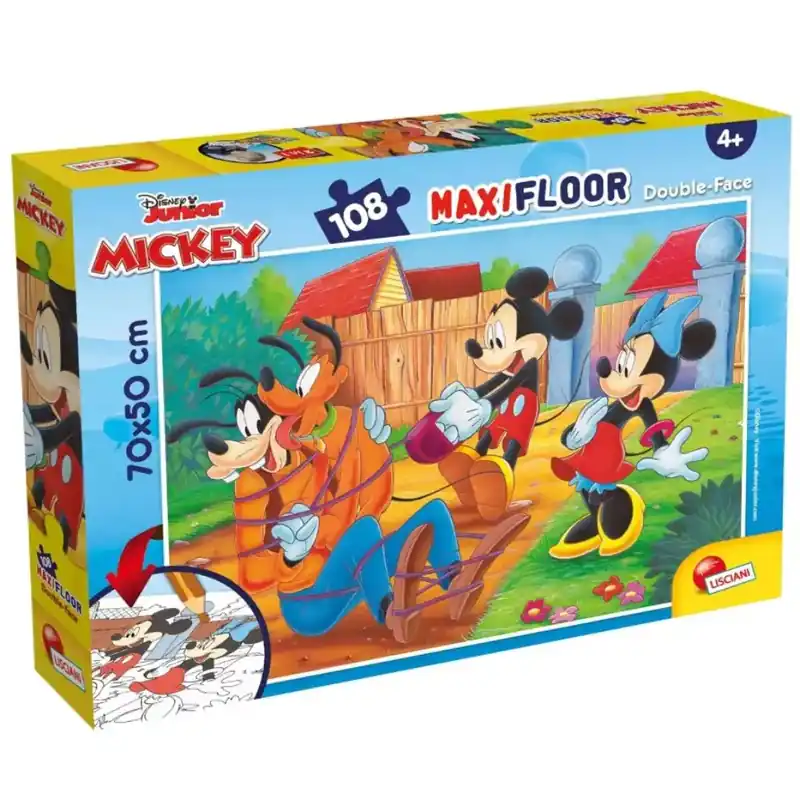 Mickey és barátai 2 az 1-ben 108db-os puzzle és színező 70x50cm - Lisciani Nézd meg most