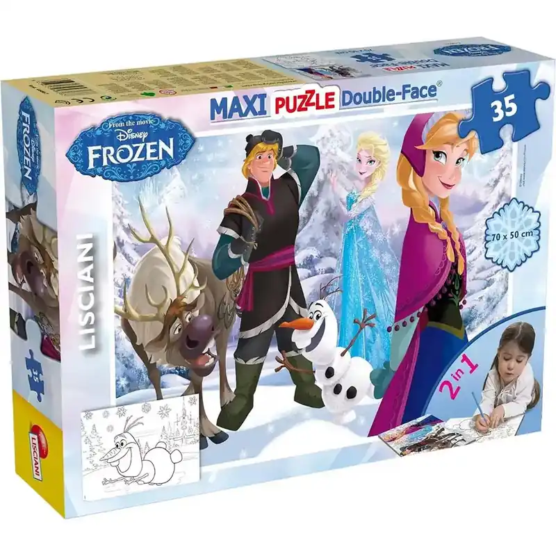 Alacsony ár Jégvarázs 2 az 1-ben maxi 35db-os puzzle és színező 70x50cm - Lisciani