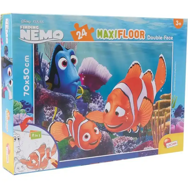 Ne maradj le Némó nyomában 2 az 1-ben maxi 24db-os puzzle és színező 70x50cm - Lisciani