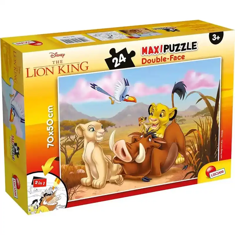 Expressz kézbesítés Oroszlánkirály 2 az 1-ben maxi 24db-os puzzle és színező 70x50cm - Lisciani
