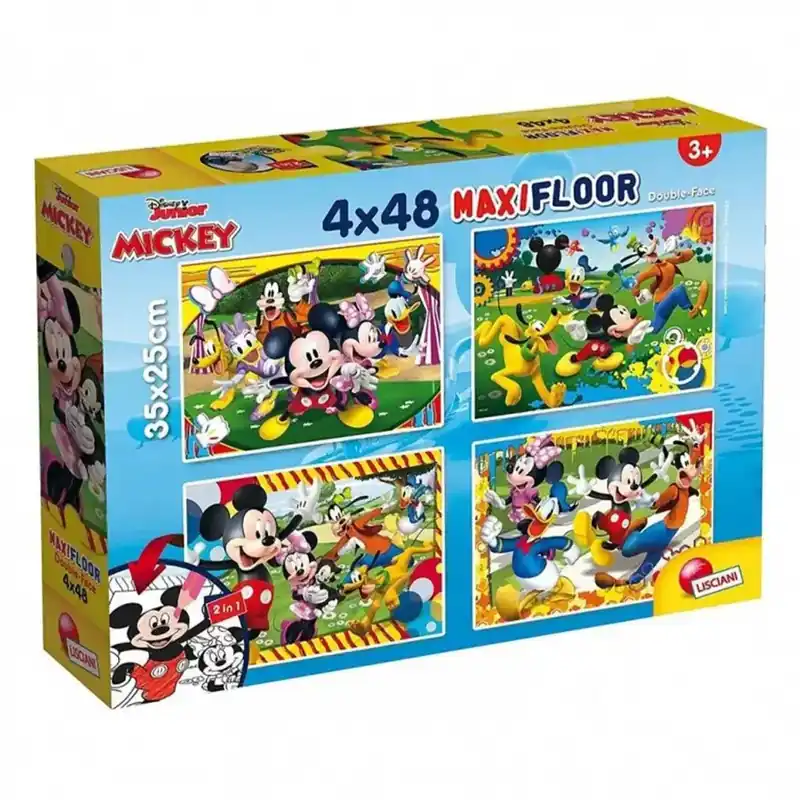 Mickey egér 2 az 1-ben maxi 4x48db-os puzzle és színező 35x25cm - Lisciani Ajánlat