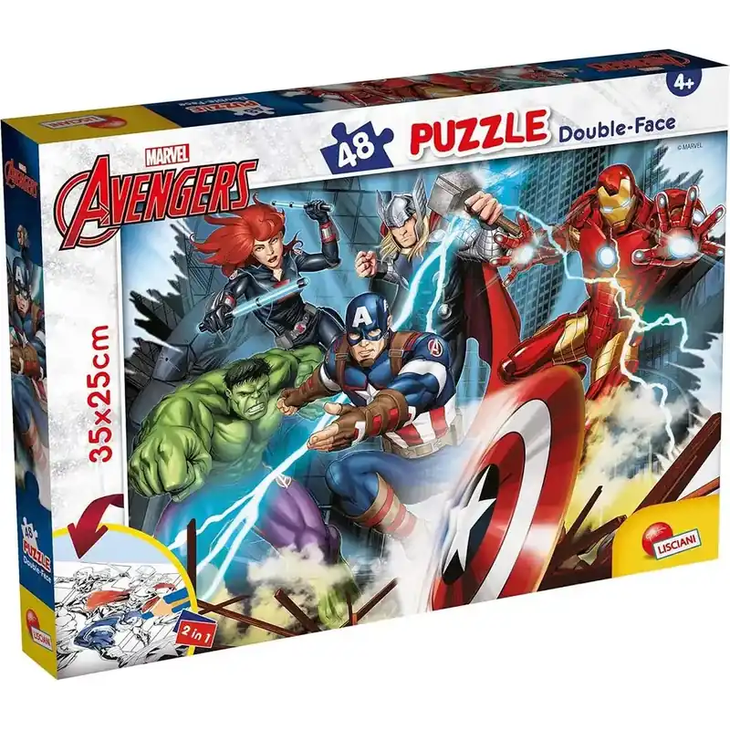 Kedvezmény Bosszúállók 2 az 1-ben 48db-os puzzle és színező 35x25cm - Lisciani