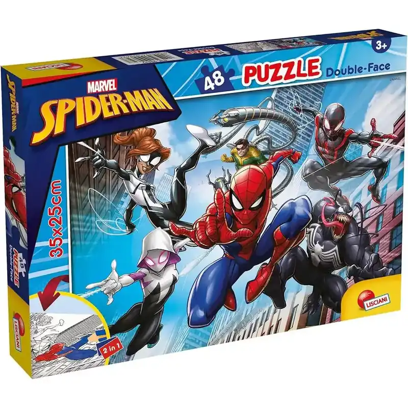 Pókember 2 az 1-ben 48db-os puzzle és színező 35x25cm - Lisciani Szuper akció