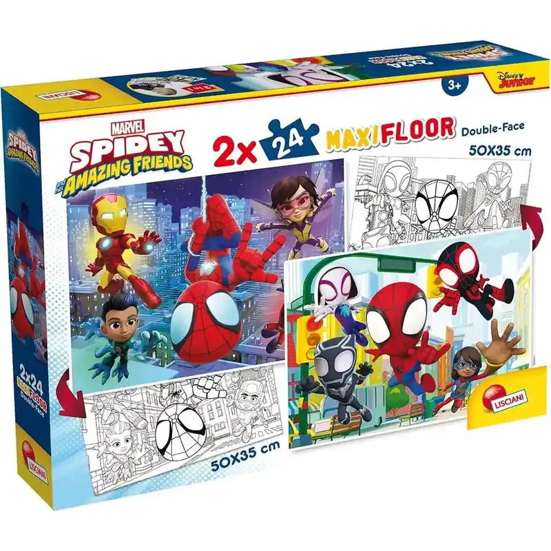 Vedd meg most Marvel Spidey 2 az 1-ben maxi 2x24db-os puzzle és színező 50x35cm - Lisciani