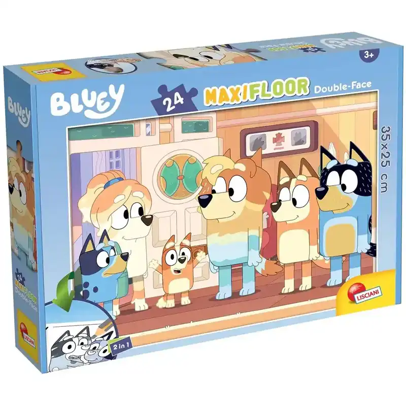 Bluey és barátai 2 az 1-ben 24db-os maxi padló puzzle és színező 35x25cm - Lisciani Kiárusítás