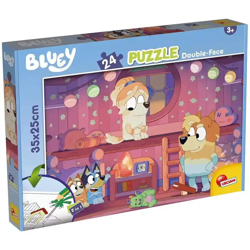 Legjobb ár Bluey esti mese 2 az 1-ben 24db-os puzzle és színező 35x25cm - Lisciani