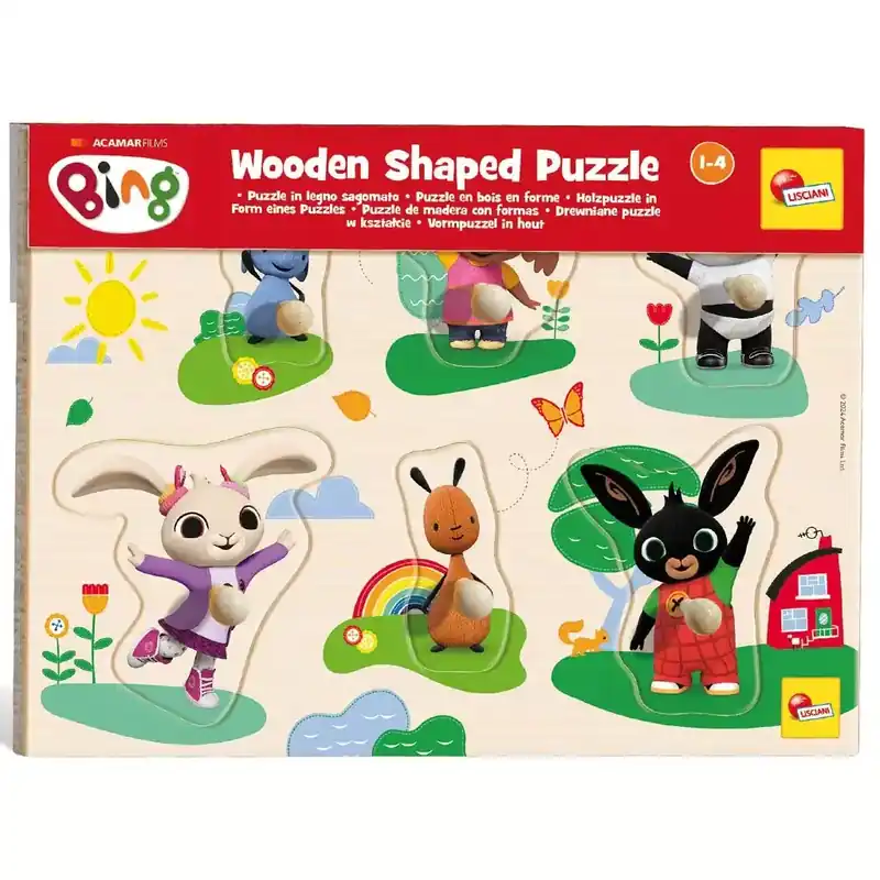 Bing és barátai 6db-os fa formaillesztő puzzle - Lisciani Olcsóbb