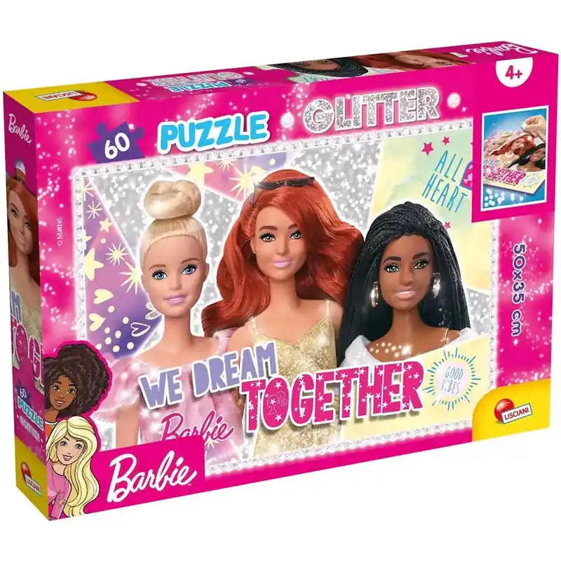 Ajánlat Barbie barátnők 60db-os glitter puzzle 50x35cm - Lisciani
