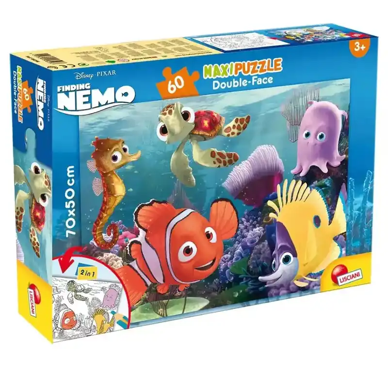 Vedd meg most Nemo nyomában 2 az 1-ben 60db-os maxi puzzle és színező 70x50cm - Lisciani