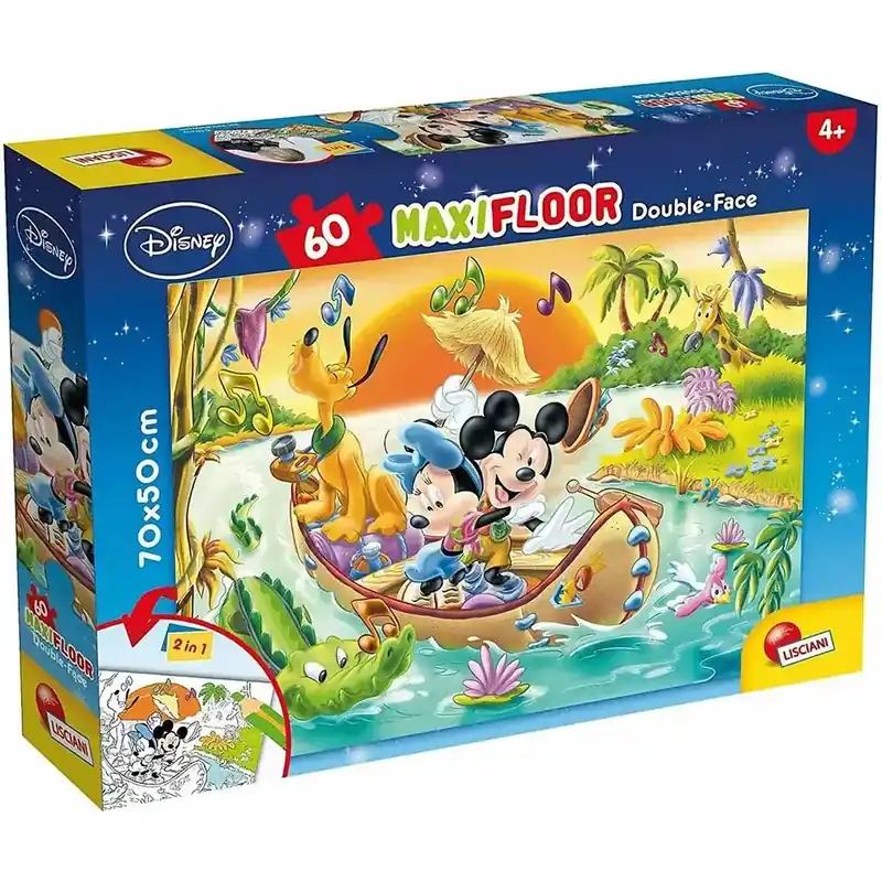Utolsó esély Mickey egér 2 az 1-ben 60db-os maxi puzzle és színező 70x50cm - Lisciani