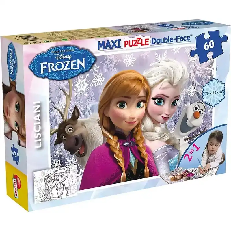 Azonnal elérhető Jégvarázs A testvérek 2 az 1-ben 60db-os maxi puzzle és színező 70x50cm - Lisciani