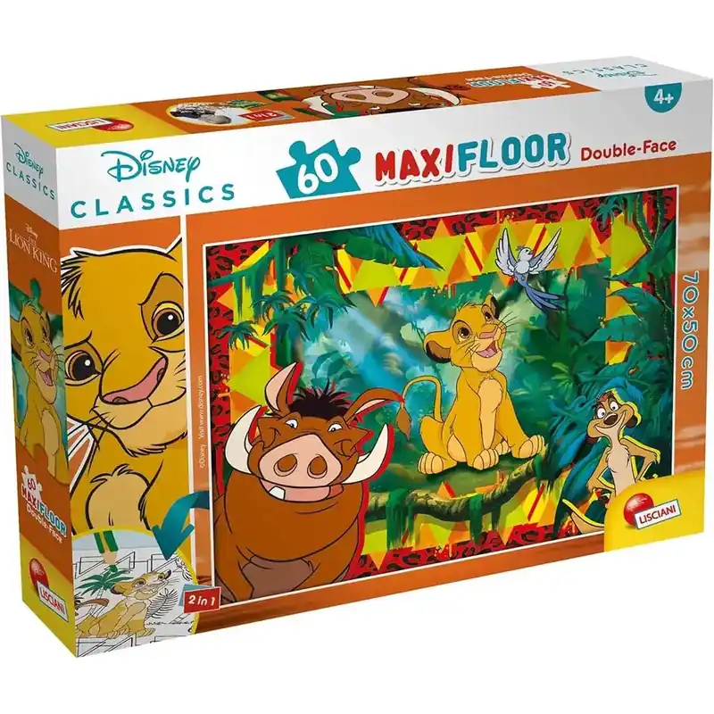 Az Oroszlánkirály 2 az 1-ben 60db-os maxi puzzle és színező 70x50cm - Lisciani Gyors szállítás