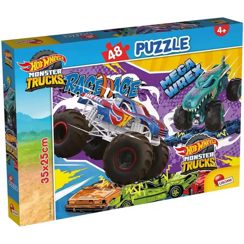 Biztonságos vásárlás Hot Wheels Monster trucks 48db-os puzzle 35x25cm - Lisciani