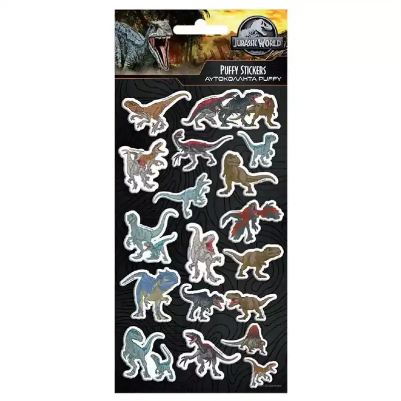 Kedvezmény Luna Jurassic World 3D pufi matrica szett 10x22cm-es íven
