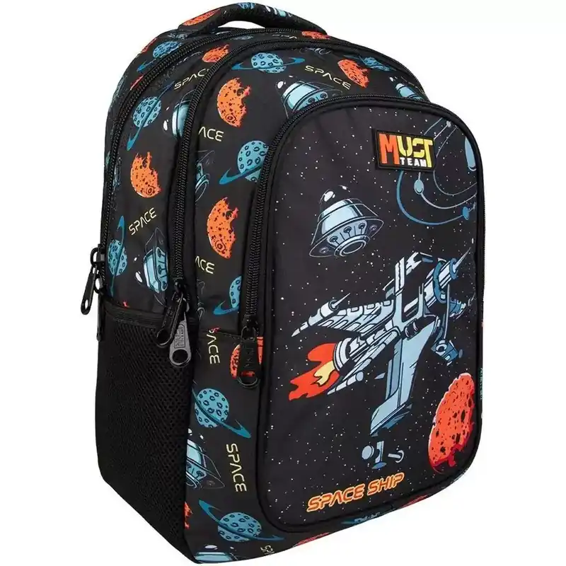 Legkelendőbb Luna Must Team Xpression űrhajós 3 rekeszes iskolatáska, hátizsák 32x18x43cm