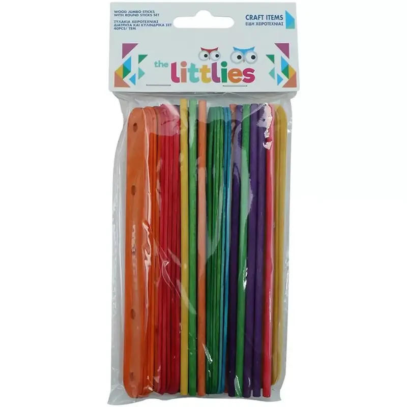 The Littlies Színes fa kreatív pálcika 40db-os szett Legkelendőbb