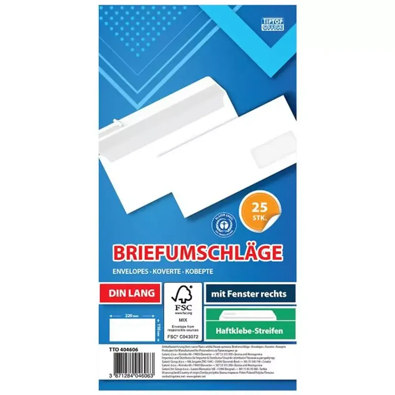 Vedd meg online Spirit Fehér jobb ablakos boríték LA/4 11x23cm 25db-os csomag