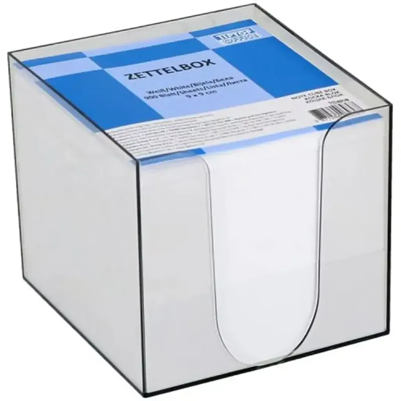 Spirit Fehér jegyzettömb átlátszó tárolóban 900 lapos 9x9x9cm Bestseller