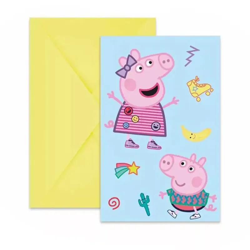 Expressz kézbesítés Peppa malac party meghívó 6db-os szett