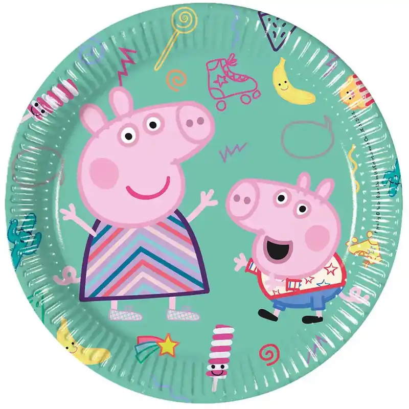Gyors szállítás Peppa Malac party papírtányér 8db-os szett
