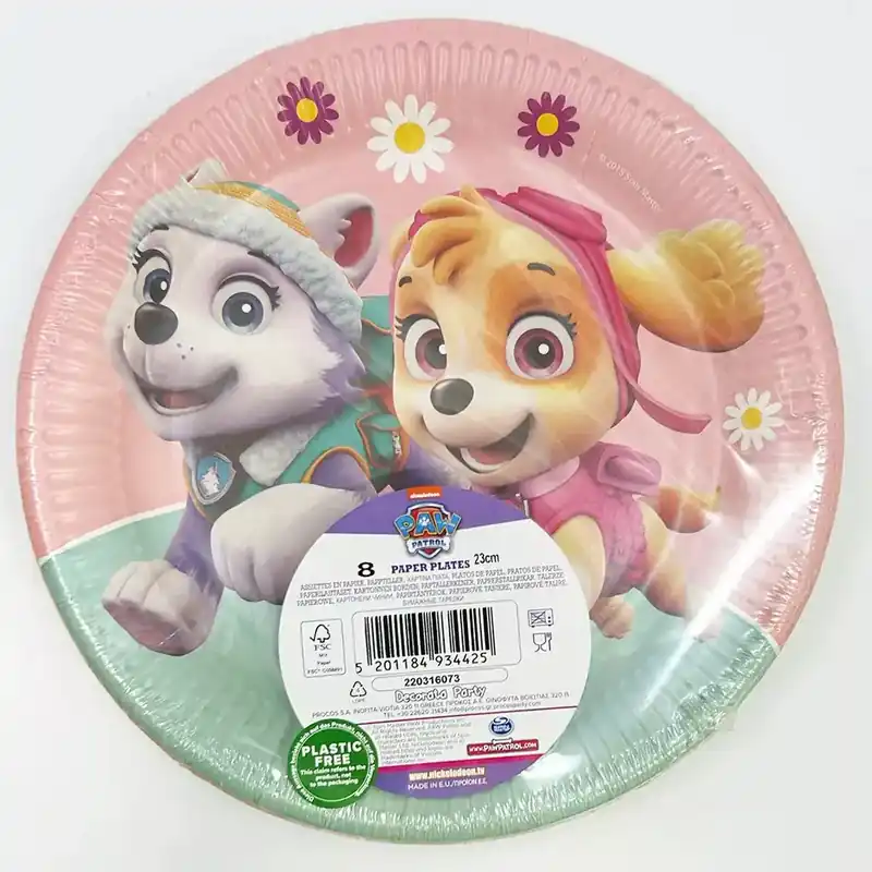 Mancs őrjárat Everest és Sky mintájú papírtányér 8db-os szett Népszerű