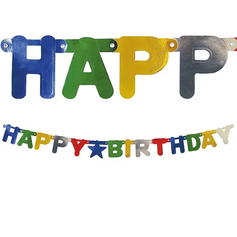 Expressz szállítás Happy Birthday fűzér – metál színekben