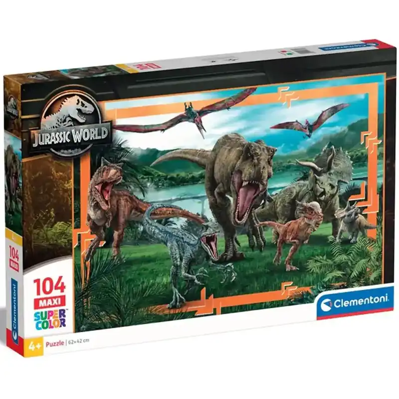 Biztonságos fizetés Jurassic World a dínók birodalma 104db-os maxi supercolor puzzle - Clementoni