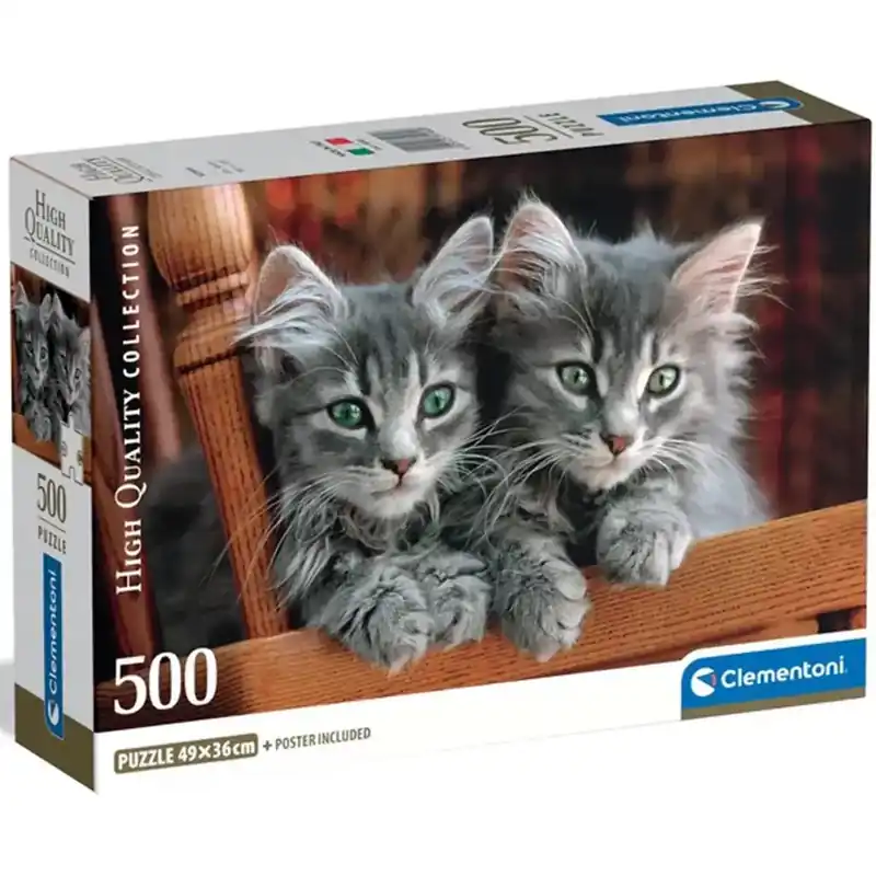 Szürke cicák 500db-os HQC kompakt puzzle - Clementoni Azonnal elérhető