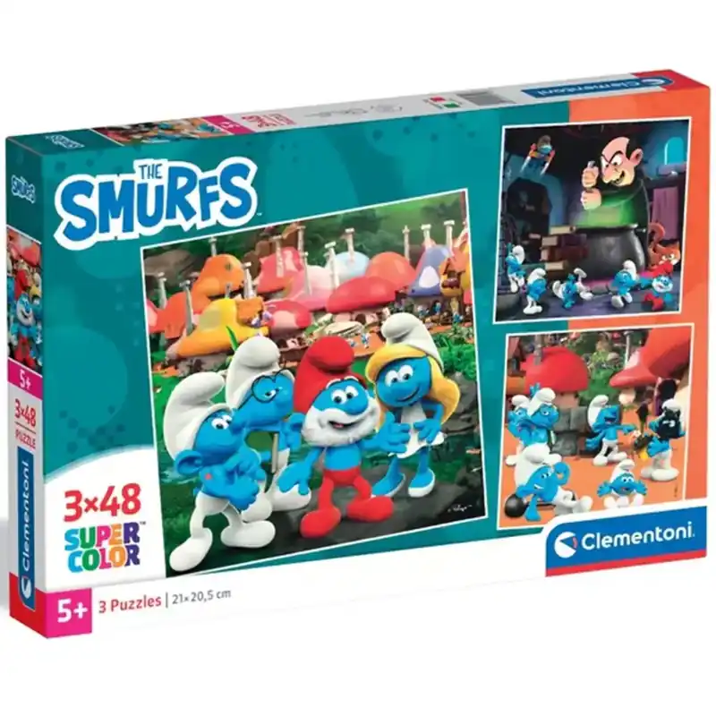 Árengedmény Hupikék törpikék kalandjai 3x48db-os supercolor puzzle - Clementoni