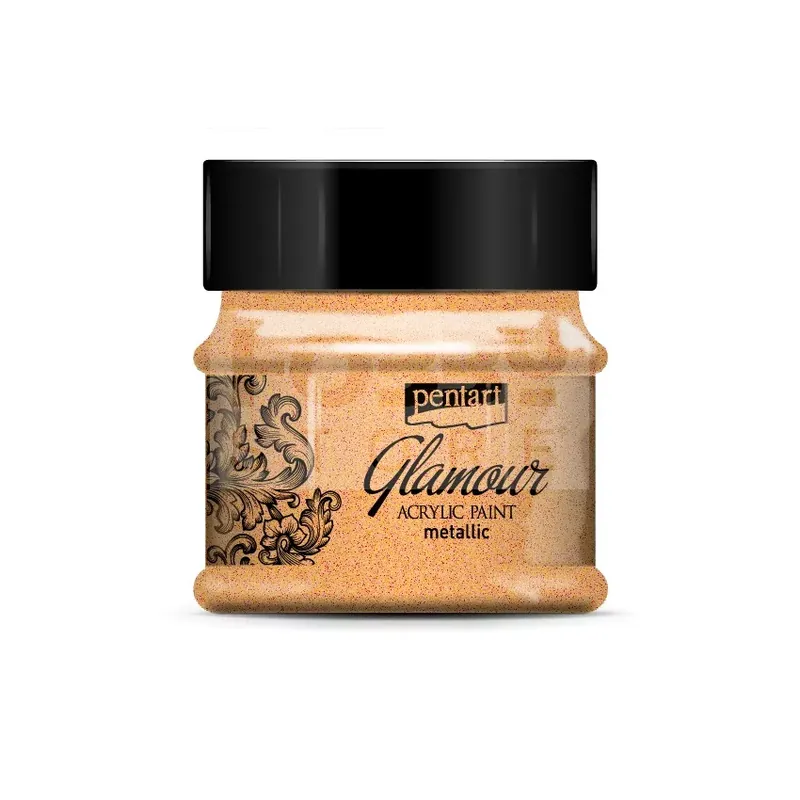 Azonnal elérhető Pentart Glamour metál vörösarany színű akril bázisú hobbi festék 50 ml