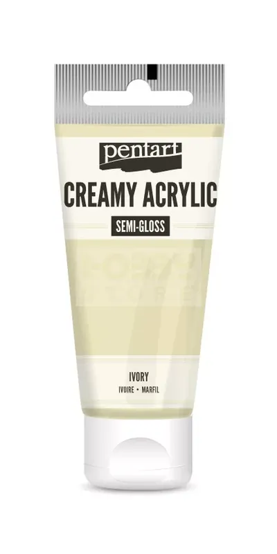 Vedd meg most Pentart selyemfényű elefántcsont színű akril bázisú krémes hobbi festék 60 ml