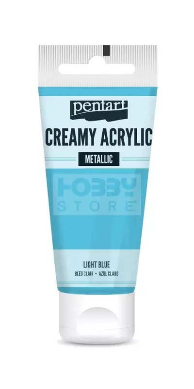 Különleges ajánlat Pentart metál világoskék színű akril bázisú krémes hobbi festék 60 ml