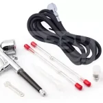 Vedd meg online FENGDA FE-130K Szórópisztoly készlet (Airbrush Gun Set) 0.2-0.3-0.5-ös dűznivel-tűvel és légkábellel FE-130K