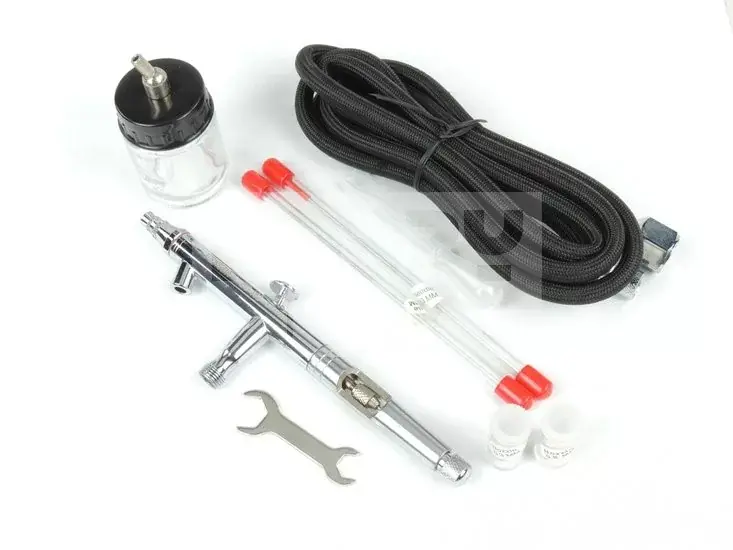 FENGDA BD-182K Szórópisztoly készlet (Airbrush Gun Set) 0.3-0.5-0.8-as dűznivel-tűvel és légkábellel BD-182K Gyors kiszállítás