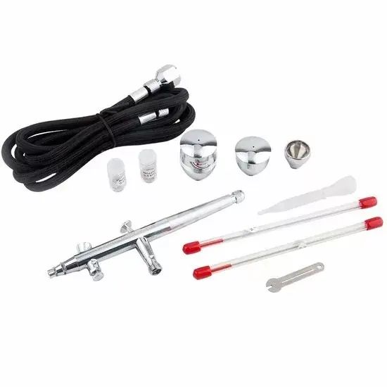 FENGDA BD-186K Szórópisztoly készlet (Airbrush Gun Set) 0.2-0.3-0.5-öss dűznivel-tűvel és légkábellel BD-186K Korlátozott ajánlat