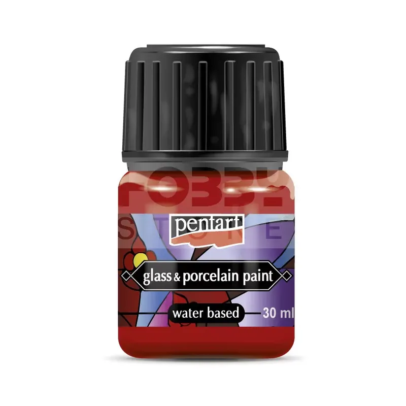Különleges ajánlat Pentart üveg- és porcelánfesték - piros 30 ml