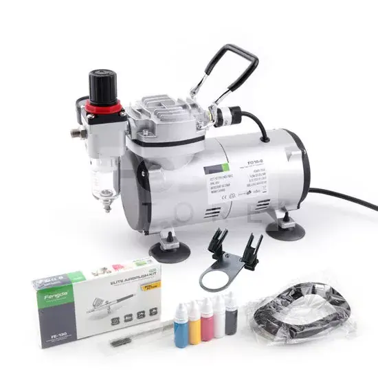 Airbrush készlet egyhengeres mini kompresszoral - Airbrush Set Fengda FD-130 with compressor FD18-2K Újdonság