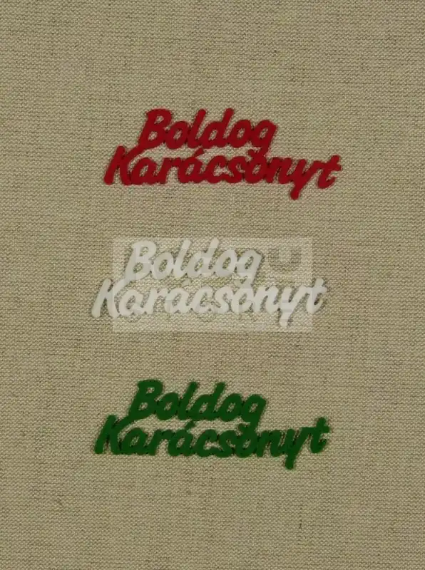 Biztonságos fizetés Filc felirat Boldog Karácsonyt 3 db (piros-fehér-zöld) 26170