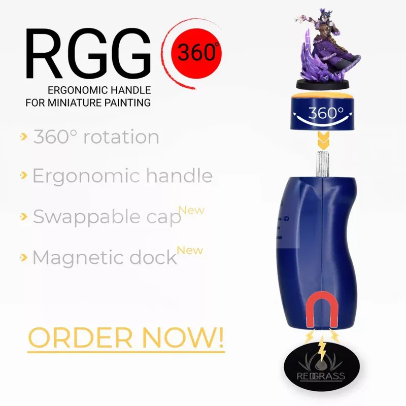 REDGRASSGAMES RGG360 Miniature Holder V2 - figuratartó szerszám festéshez - RGG360-MAG-BL Csak ma