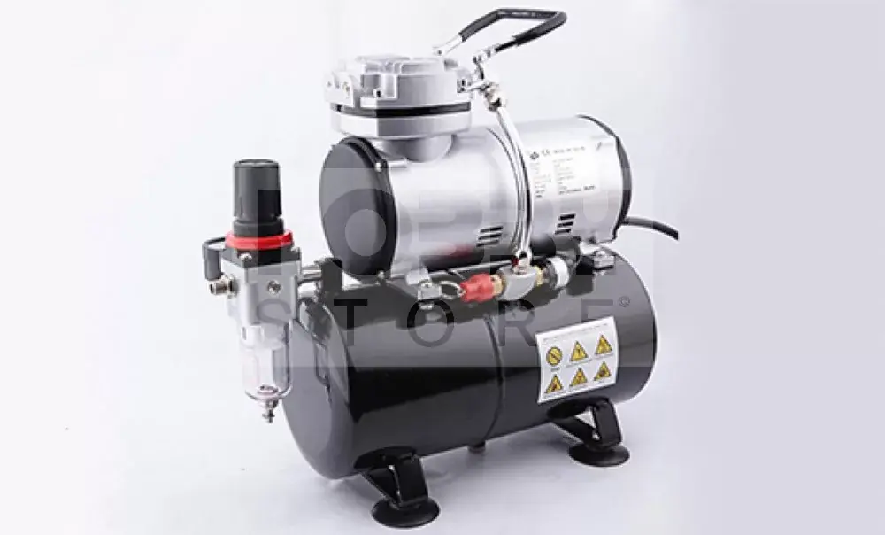 Chromax Airbrush mini compressor with air reservoir- Mini csendes - egyhengeres levegőtartályos (3L) airbrush kompresszor AS-186 Gyors kiszállítás