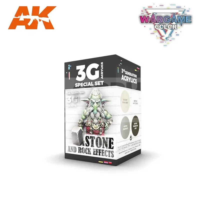 AK Interactive WARGAME COLOR SET. STONE AND ROCK EFFECTS festék szett AK1074 Olcsó