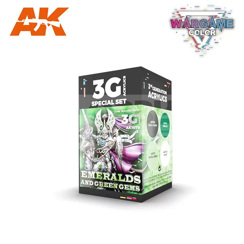 Olcsóbb AK Interactive WARGAME COLOR SET- EMERALDS AND GREEN GEMS festék szett AK1078