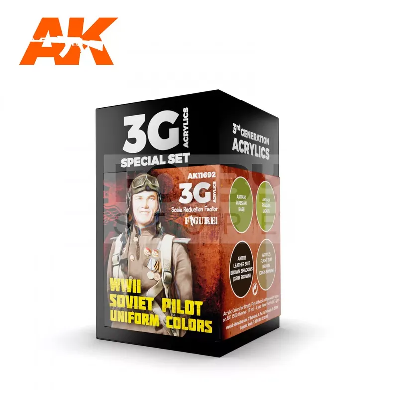 AK Interactive WWII SOVIET PILOT UNIFORM COLORS festék szett AK11692 Szezonális akció